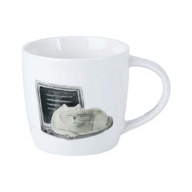 Кружка с ручкой, Кот на ноутбуке, 400 мл Maxwell & Williams