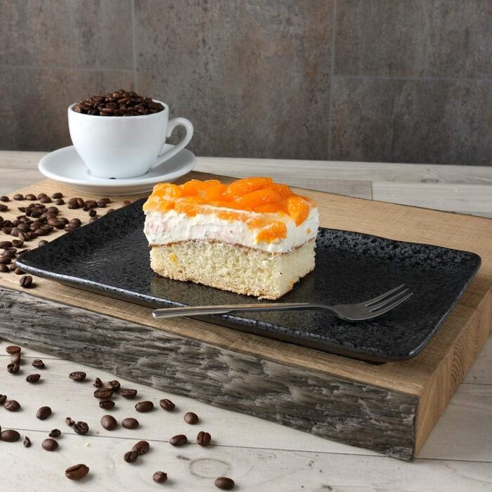 Арена Реактивна порцеляна на 4 особи (тарілка 27 х 16 см, чорна)