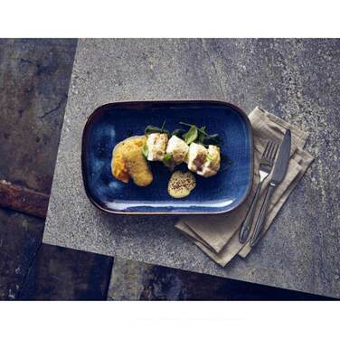 Страва прямокутна 29x19.5 см, Terra Porcelain Aqua Blue, GenWare