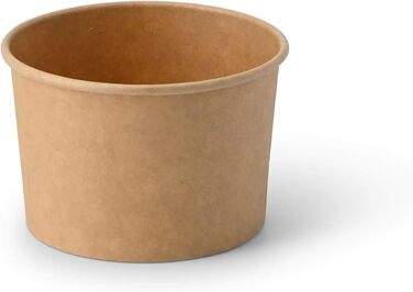 Картонні стаканчики для морозива 400 мл - Одноразові стаканчики без пластику та біорозкладні - Десертні миски на винос (коричневі, 200 мл (50 шт. )), 50 шт.