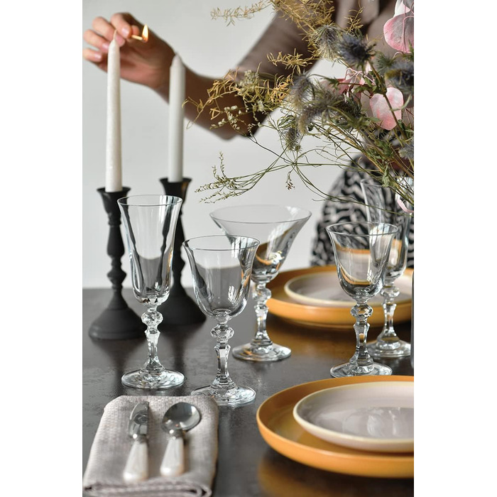 Келихи для вина konsimo Набір з 6 - Келихи для червоного вина Келихи для білого вина Aperol Spritz і келихи для шампанського Набір з 6 - Келихи для вина - Келихи для аперитиву - Кришталеві келихи для вина - 450 мл (Krista)