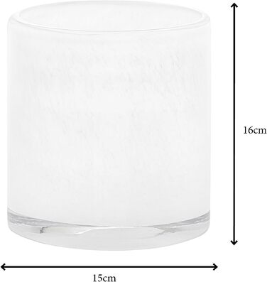 Свічник скляний, розмір L, 15 x 16 см білий SAGA Blomus