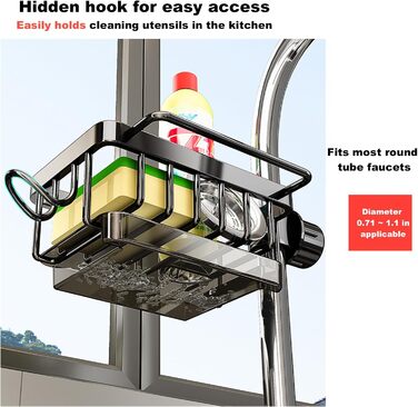 Органайзер для раковини та губки, чорна GCFTIFF
