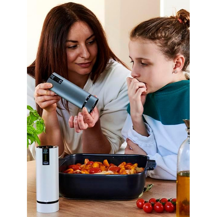 Акумуляторна електрична млин u'Select 15 см кам'яна сіль - 6 попередньо встановлених помелів - алюмінієва 15 см млин для перцю - алюміній - алюміній