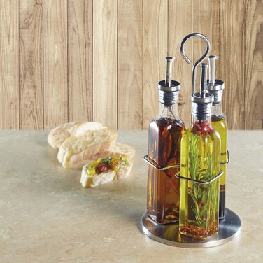 Набор для масла и уксуса на подставке Kitchen Craft WORLD OF FLAVOURS, 270 мл, 4 пр.