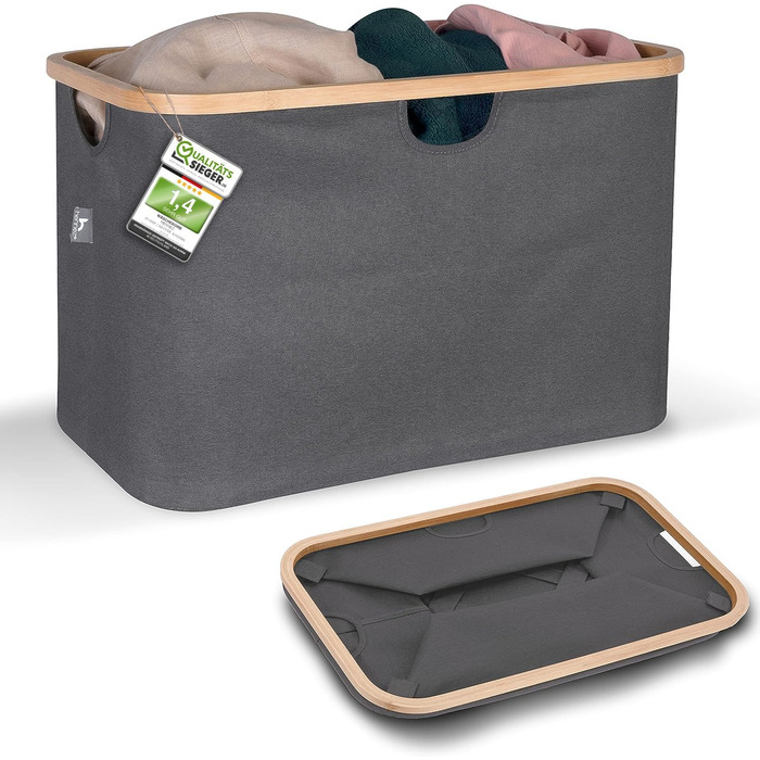 Кошики для зберігання, сумісні з IKEA Полиця KALLAX - Кошик для зберігання деревини Малий антрацит - Коробка для зберігання Полиця Кошик для зберігання - Паперовий ящик Кошик з фетру Складний кошик для білизни (60 л, темно-сірий)
