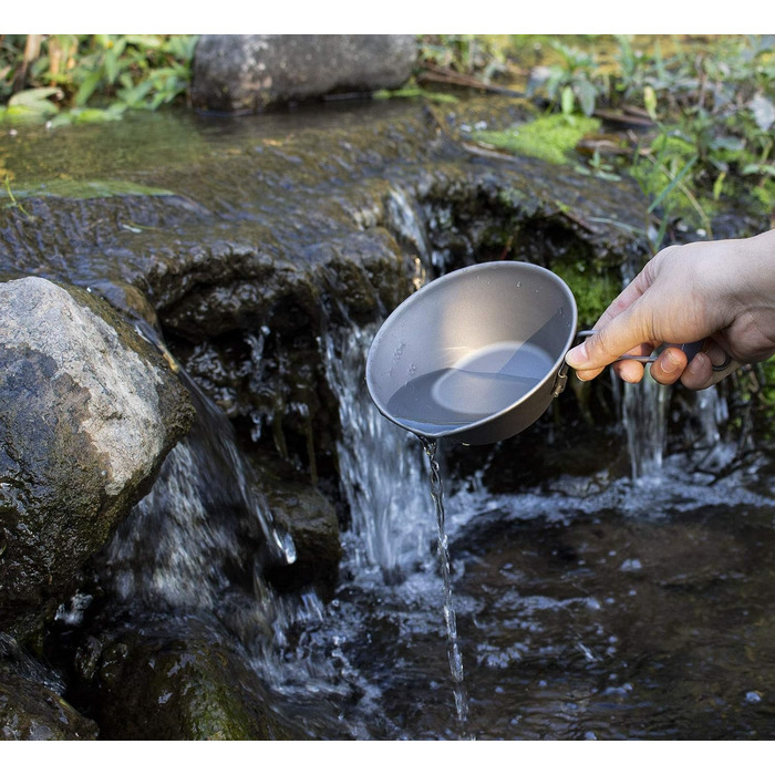 Мл / 450 мл Титановая чаша для чаши Легкая посуда для кемпинга со складной ручкой и носиком против капель Прочная наружная походная мини-посуда для пикника (чашка Ti1087T-300 мл), 300