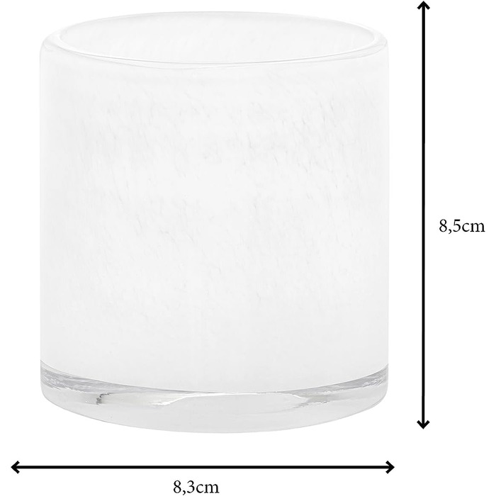 Свічник скляний, розмір S, 8 x 8,5 см білий SAGA Blomus