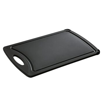 Разделочная доска Zassenhaus EASY CUT Черный 3825x1 см можно использовать с обеих сторон Чрезвычайно нескользящий Бережное отношение к лезвию с канавкой для сока Разделочную доску можно мыть в посудомоечной машине Разделочная доска пластиковая