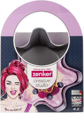 Творча студія Zenker Z7480 Ø 26 см, форма для випічки з плоским дном, кругла форма для торта з антипригарним покриттям, креативна випічка (колір рожевий, сріблястий), кількість (форми для випічки)