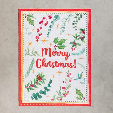 Набір з 3 багатоцільових кухонних рушників Maison d&39 Hermine Rural Christmas, 100 бавовна Барні рушники День подяки/Різдво (50 см x 70 см) (17 - Різдвяні рушники з пуансетією)