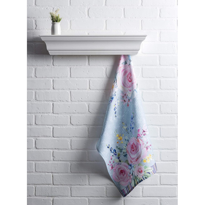 Набір з 3 багатоцільових кухонних рушників Maison d&39 Hermine Rural Christmas, 100 бавовна Барні рушники День подяки/Різдво (50 см x 70 см) (Солодка троянда-лаванда - Пишні лавандові троянди)