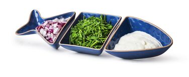 Блюдо для морепродуктів з 3 частин синє Sagaform