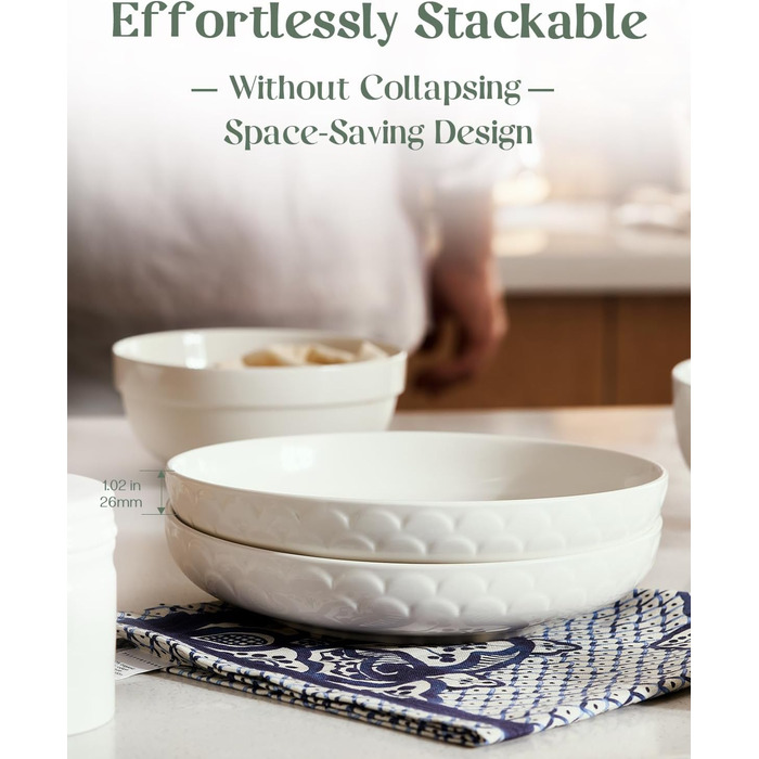 Набір з 3 мисок для пасти 1,6 л, білий Dowan