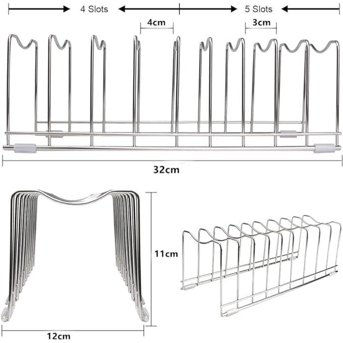 Подставки для посуды на 10 отделений 2 шт черный FLSEPAMB
