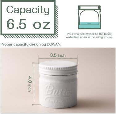 Фарфоровый горшок для масла с крышкой, белый DOWAN