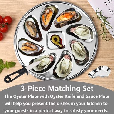 Ніж та тарілка для устриць з нержавіюча сталь YJFY