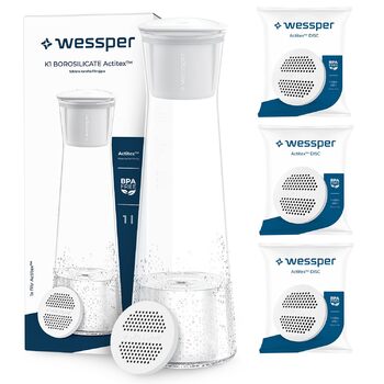 Скляний графин з кришкою та 4 фільтрами 1 л Wessper