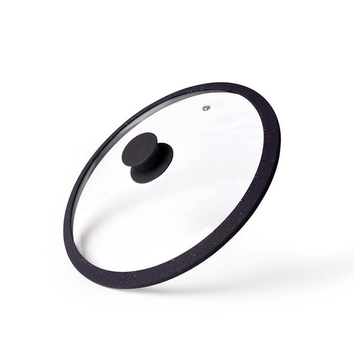 Кришка Fissman ARCADES 24 см з силіконовим ободом чорний (9918)