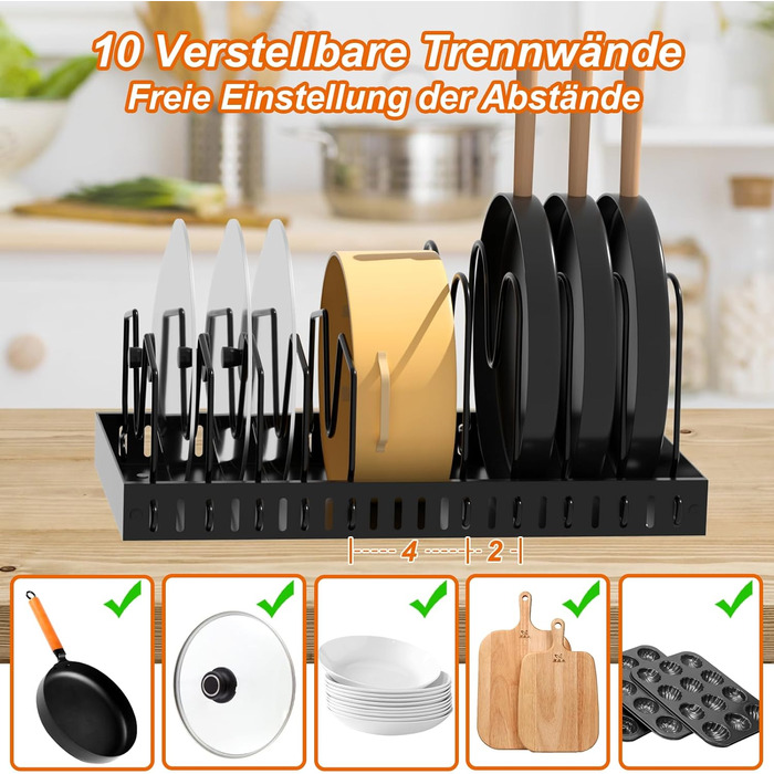 Підставки для посуду на 10 відділень чорний FLSEPAMB