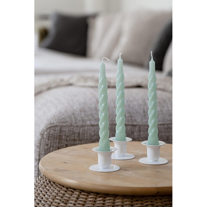 Набір з 6 декоративних свічок 2,2 x 21 см, резедово-зелений Candles with a Twist Kunstindustrien