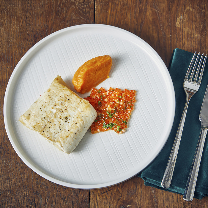 Тарелка презентационная 25*2.2 см с низким вертикальным бортом, Incise Porcelain Lavara, GenWare