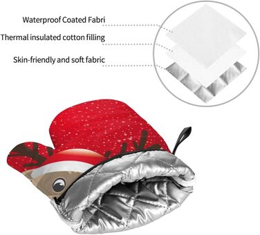 Рождественский набор из 2 прихваток и 2 перчаток для духовки, 4 предмета, красный AAPIKA