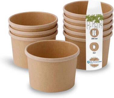 Набор бумажных стаканчиков для мороженого 25 шт. 200 мл BIOZOYG