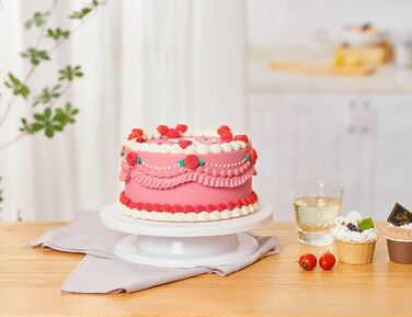 Обертова підставка для торта 28 см біла Comforty