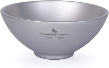 Безграничный Voyage Титановая чаша с двойными стенками для взрослых Детская посуда для кемпинга на открытом воздухе Чаша для риса из титана (220 мл-ti15147b.)