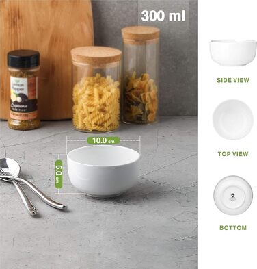 Набір з 6 мисок для супу 300 мл, білий DOWAN