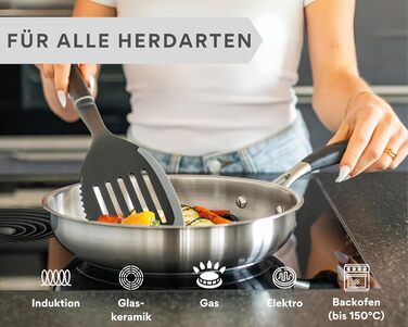 Сковорода з нержавіючої сталі 24 см, срібляста Pura DIVORY