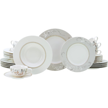 Набор посуду на 6 персон, 30 предметів, білий Palacio Creatable