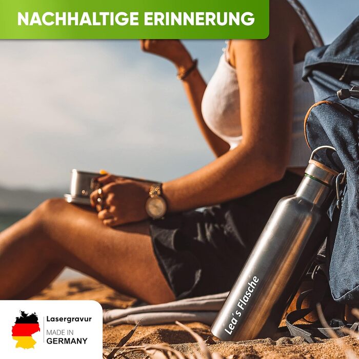 Ізольована пляшка преміум-класу з нержавіючої сталі I 1 л I зі щіткою з натуральної щетини I Герметична ізольована пляшка I Ізольована пляшка, яку можна мити в посудомийній машині для університету, офісу I Без BPA (нержавіюча сталь назва)