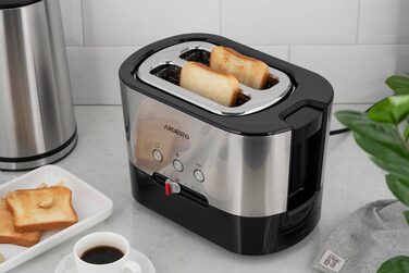 ARDESTO Тостер Steel Collection T-K210 1000 Вт, металл+пластик, серебристо-черный