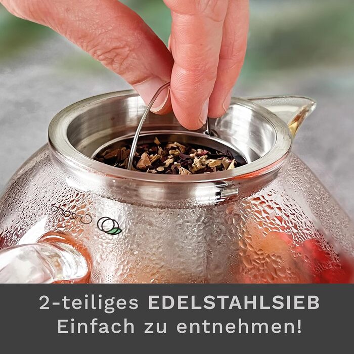 Скляний заварювальний чайник 1,7 л із вбудованим ситечком Creano