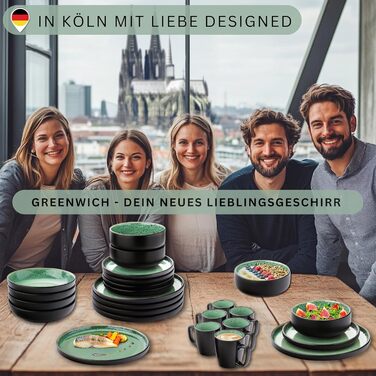 Кам&39яні миски для пасти 6 предметів, набір мисок для пасти на 6 осіб, набір мисок можна мити в посудомийній машині та мікрохвильовій печі, велика багатофункціональна миска темно-сірого кольору 750 мл VALUE COLLECTION (Greenwich, набір посуду 18 предметі