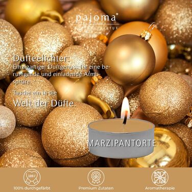 Ароматичні чайні свічки Pajoma 90, 3x30 шт. , ароматичні свічки, багато ароматів на вибір, висота 1,5 см, Ø 3,5 см (марципановий торт, 30 шт.)