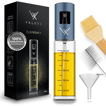 Масляний розпилювач VALUXE Premium Gold ОРИГІНАЛ - Надзвичайно точний флакон для розпилення олії з нержавіючої сталі та скла - Багатофункціональний розпилювач для олії - Стильні та круті кухонні гаджети (Royal Blue)