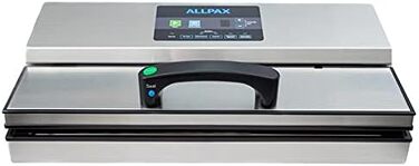 Вакуумний пакувальник Allpax P 355, пристрій для запаювання плівкою харчових продуктів та делікатних продуктів, вакуумний пакувальник для запаювання та приготування їжі методом су-від, включаючи адаптерний шланг та 100 вакуумних пакетів (вакуумний пакувал