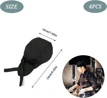 Набір із 4 кухарських шапок чорний Dzsomt