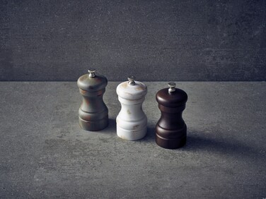 Мельница для соли и перца, 10 см,  белая деревянная, GenWare