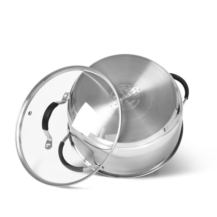 Каструля Fissman MAGNIFICA 24x11,5 см /5,1 л із скляною кришкою (15354)