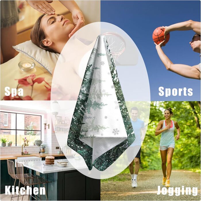 Різдвяні кухонні рушники Kwlegh, рушник для рук, різдвяна ялинка, цукерка-тростина, сніжинка, рушник для пальців, набір з 2 шт. , милий чоловічий банний рушник, високопоглинаючі рушники, 36 x (зимовий колір)