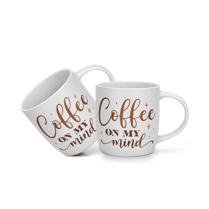 Набір з 2-х кухлів Fissman 310 мл COFFEE ON MY MIND порцеляна (3713)