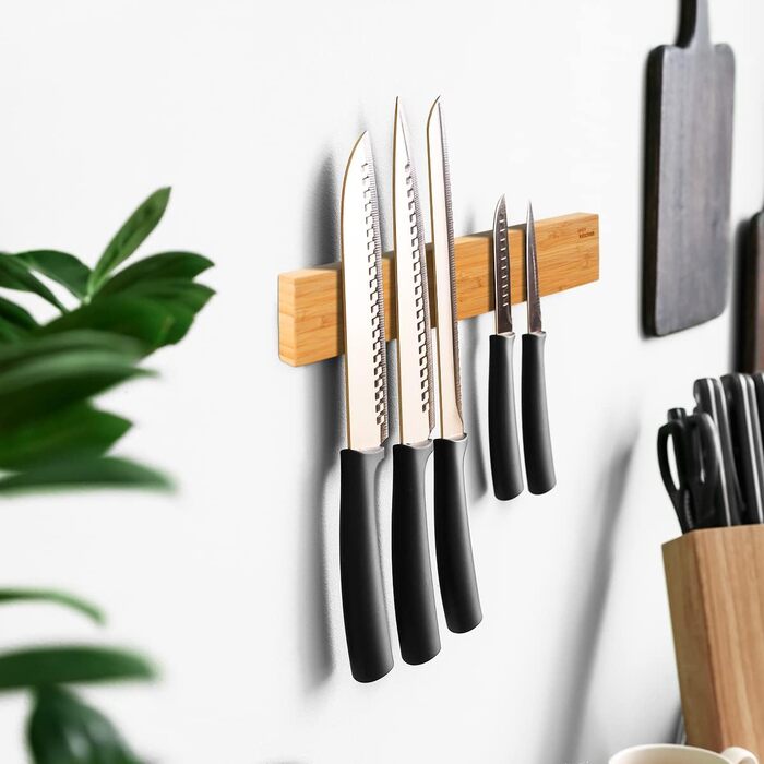 Магнітний тримач для ножів із бамбукового дерева 40 см joeji's Kitchen