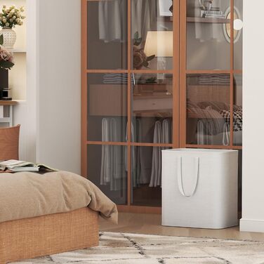 Предмети Кошик для білизни 80 л, Ящик для білизни Контейнер для білизни Збірник білизни Комод для білизни Кошики для білизни Кошики для білизни для квартири, гуртожитку, каравану Пральня, біла (2 x 60 л), 2