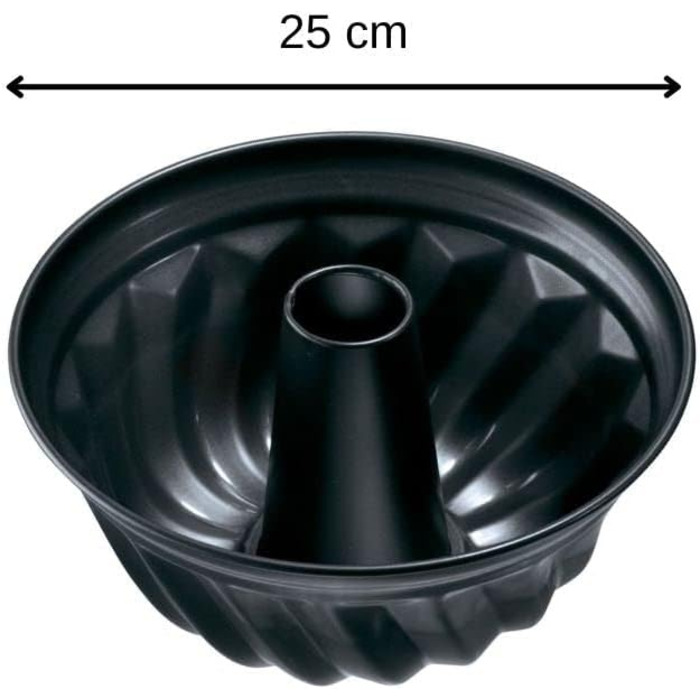 Форма для торта Zenker Z6527 Bundt Ø 25 см, стійка форма для торта з покриттям, для соковитого торта, кругла форма для випічки з антипригарним покриттям, кількість A 25 см одинарна