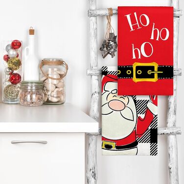 Набір з 2 різдвяних кухонних рушників 45 x 65 см, набір V Санта Клаус Ohok