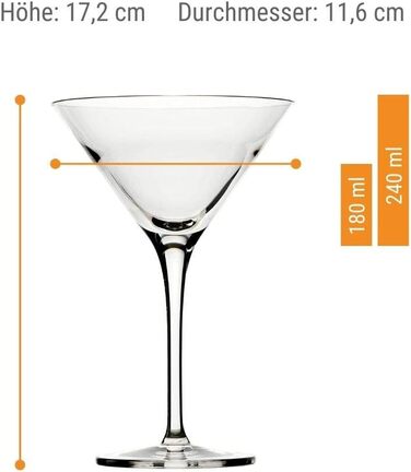 Коктейльні чаші 240 мл, набір з 6 келихів, Grandezza Stölzle Lausitz